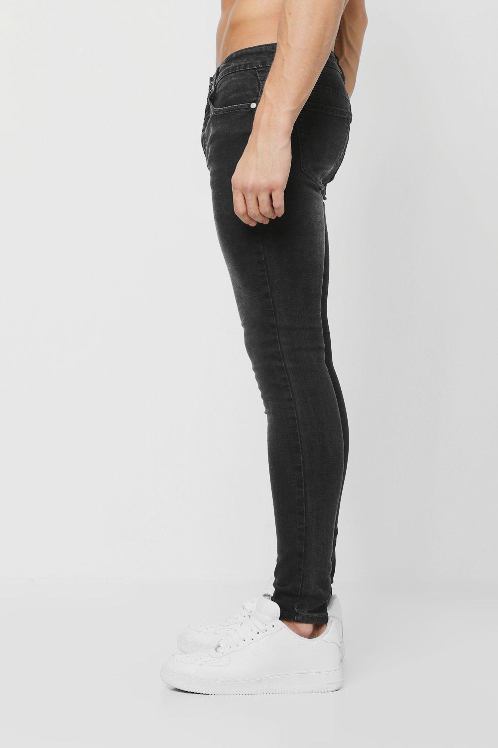 Jean skinny shop noir délavé homme